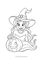 Disegno di strega di Halloween da colorare #4