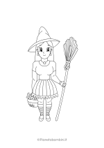 Disegno di strega di Halloween da colorare #7