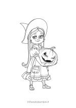 Disegno di strega di Halloween da colorare #9