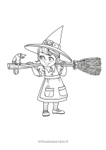 Disegno di strega di Halloween da colorare #13