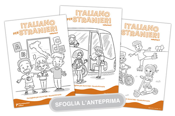 Copertine dei quaderni di Italiano per stranieri Copertine dei tre volumi dei quaderni operativi di Italiano per stranieri