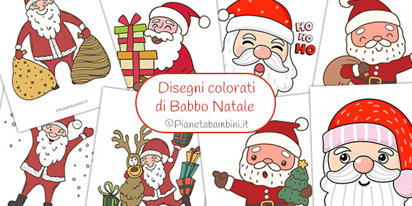 Disegni di Babbo Natale colorati da stampare