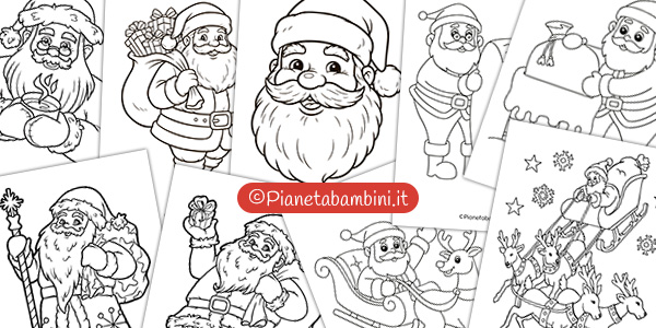 Disegni classici di Babbo Natale da stampare e colorare