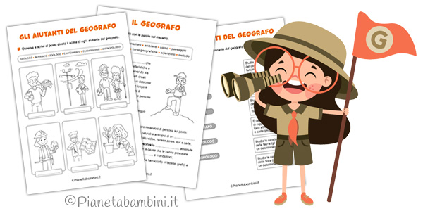 Schede didattiche sul geografo e i suoi aiutanti per la classe terza Schede didattiche sul geografo e i suoi aiutanti per la classe terza della Scuola Primaria
