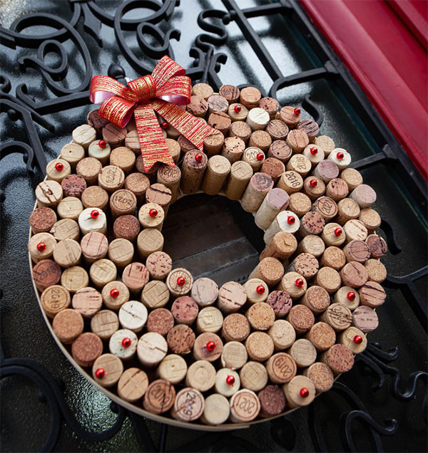 Ghirlanda Natalizia Tappi Sughero 02 Modello di ghirlanda natalizia con tappi di sughero n.02