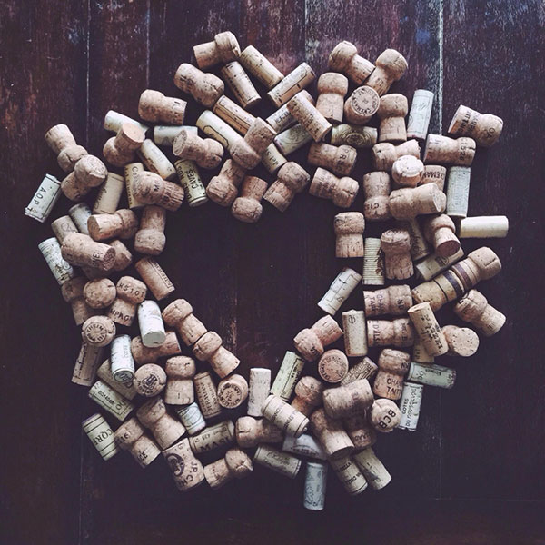 Ghirlanda Natalizia Tappi Sughero 07 Modello di ghirlanda natalizia con tappi di sughero n.07