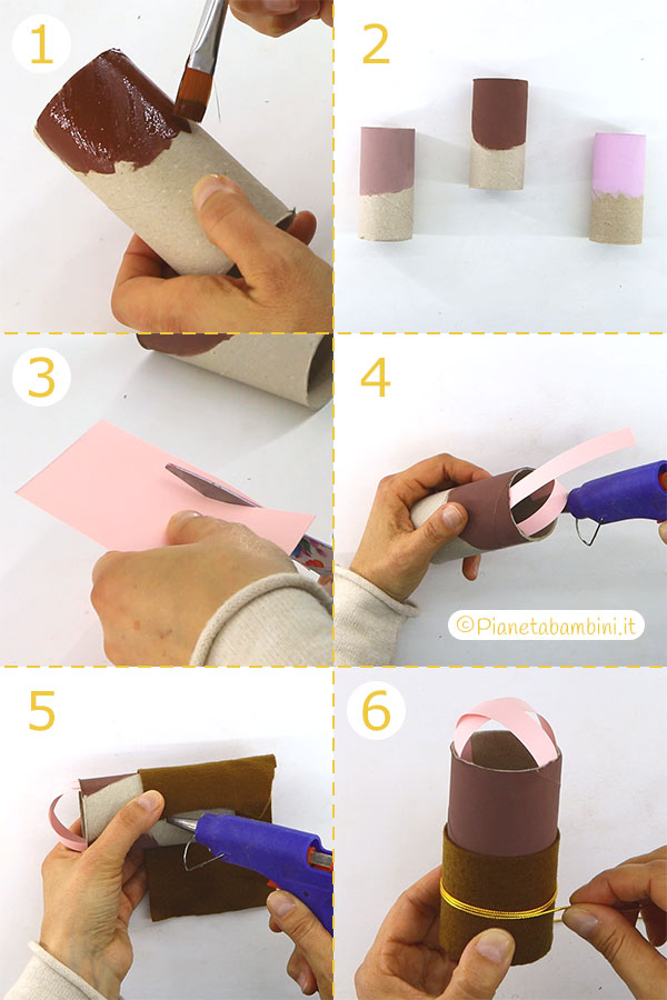 Passaggi per creare i re magi con rotoli di carta n.1