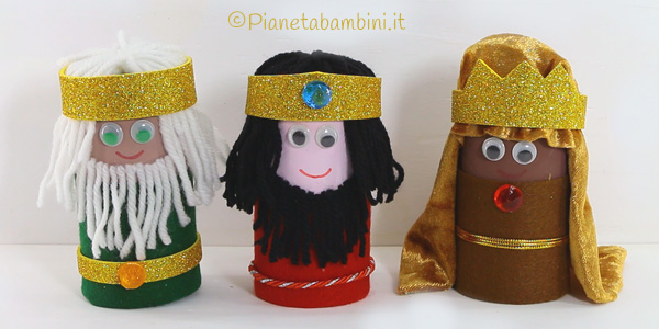 Tutorial lavoretto Re Magi con rotoli di carta igienica