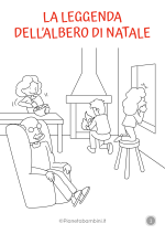 Disegno della leggenda dell'albero di Natale da colorare 1/4