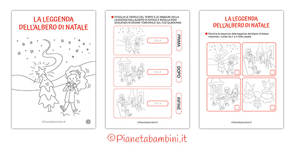 Sequenze da riordinare - La leggenda dell'albero di Natale Sequenze da riordinare della leggenda dell'albero di Natale