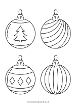 Disegno di palline di Natale piccole da colorare 68