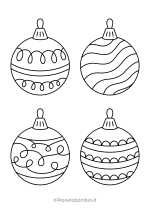 Disegno di palline di Natale piccole da colorare 69