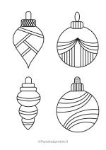 Disegno di palline di Natale piccole da colorare 71
