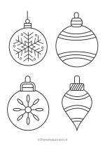 Disegno di palline di Natale piccole da colorare 72