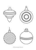 Disegno di palline di Natale piccole da colorare 75