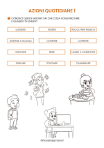 Scheda didattica sulle azioni quotidiane in italiano per stranieri e BES nr. 1