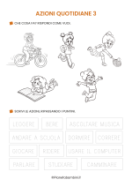Scheda didattica sulle azioni quotidiane in italiano per stranieri e BES nr. 3