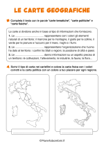 Scheda didattica sulle carte geografiche per la classe terza nr. 2