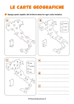 Scheda didattica sulle carte geografiche per la classe terza nr. 3