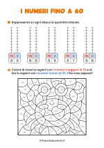 Scheda didattica sui numeri fino a 60 per la classe seconda nr. 2