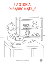 Disegno della storia di Babbo Natale da colorare 1/6