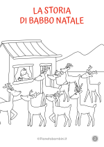 Disegno della storia di Babbo Natale da colorare 2/6