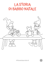 Disegno della storia di Babbo Natale da colorare 4/6