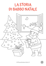 Disegno della storia di Babbo Natale da colorare 6/6