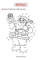 Unisci i puntini 1-65 Babbo Natale