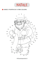 Unisci i puntini 1-70 Babbo Natale