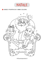 Unisci i puntini 1-85 Babbo Natale