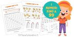 Schede didattiche sui numeri fino a 99 per la classe seconda della Scuola Primaria