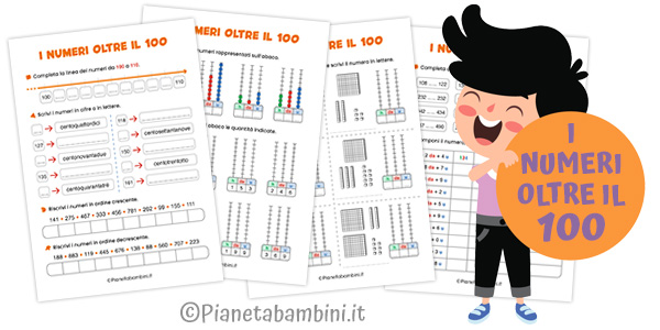 Schede didattiche sui numeri oltre il 100 per la classe seconda e terza Schede didattiche sui numeri oltre il 100 per la classe seconda e terza della Scuola Primaria