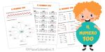 Schede didattiche sul numero 100 per la classe seconda della Scuola Primaria