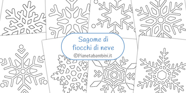 Sagome di fiocchi di neve da ritagliare Sagome di fiocchi di neve da stampare e ritagliare