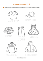 Scheda didattica sull'abbigliamento in italiano per stranieri e BES nr. 3