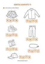 Scheda didattica sull'abbigliamento in italiano per stranieri e BES nr. 6