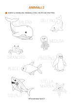 Scheda didattica sugli animali in italiano per stranieri e BES nr. 2