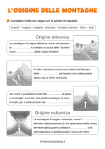 Scheda didattica sulla montagna per la classe terza della Scuola Primaria nr. 2