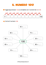 Scheda didattica sul numero 100 per la classe seconda nr. 1