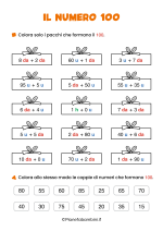 Scheda didattica sul numero 100 per la classe seconda nr. 2