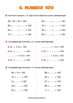 Scheda didattica sul numero 100 per la classe seconda nr. 3