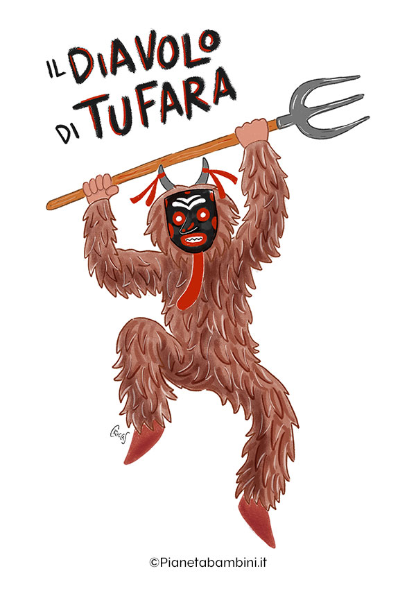 Diavolo di Tufara Maschera Disegno della maschera del Diavolo di Tufara