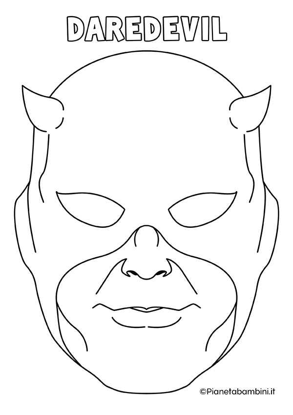 Maschera di Daredevil da colorare Maschera di Daredevil da colorare e stampare gratis per bambini