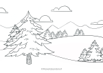 Disegno di paesaggio invernale da colorare n.51