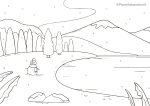 Disegno di paesaggio invernale da colorare n.52