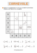 Scheda di coding di Carnevale con coordinate nr. 13