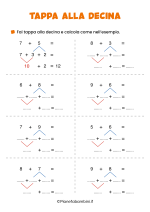 Scheda didattica sulle addizioni con tappa alla decina per la classe seconda nr. 2