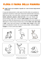 Scheda didattica sulla pianura per la classe terza della Scuola Primaria nr. 4