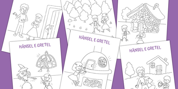 Disegni di "Hansel e Gretel" da stampare e colorare
